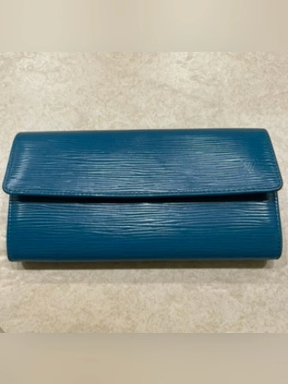 Louis Vuitton Epi Sarah Wallet Toledo Blue Long Wallet